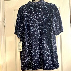 Men’s sun shirt size M tall- navy short sleeve with collar